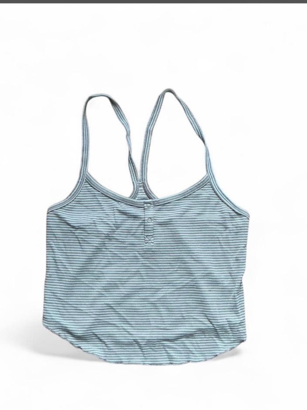 Savage X Fenty Light Blue & White Striped Ribbed Tank